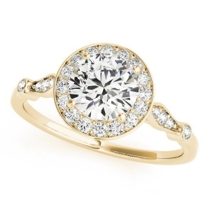 Round Diamond Halo Engagement Ring 18k Yellow Gold 1.17ct - All