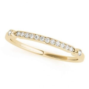 Unique Stackable Diamond Ring Band 14k Yellow Gold 0.08ct - All