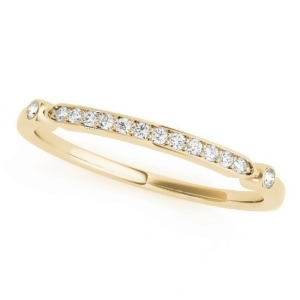 Unique Stackable Diamond Ring Band 18k Yellow Gold 0.08ct - All