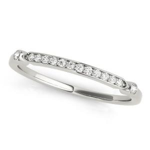 Unique Stackable Diamond Ring Band Platinum 0.08ct - All
