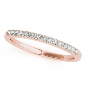 Diamond Wedding Ring Band 14k Rose Gold 0.23ct - All