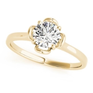 Diamond Solitaire Clover Engagement Ring 14k Yellow Gold 0.33ct - All