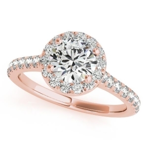 Round Diamond Halo Engagement Ring 14k Rose Gold 1.33ct - All