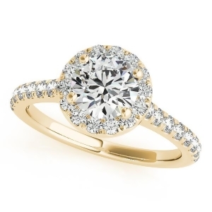 Round Diamond Halo Engagement Ring 18k Yellow Gold 1.33ct - All