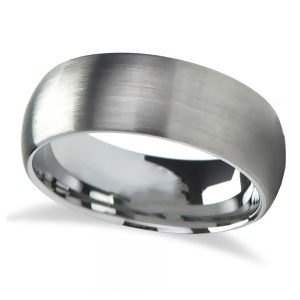 Brushed Finish Rounded Carbide Tungsten Wedding Band 7mm - All