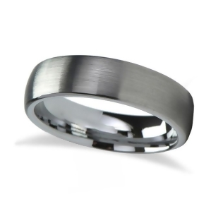 Brushed Finish Rounded Carbide Tungsten Wedding Band 6mm - All