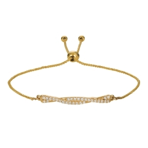Flexible Bolo Twisted Diamond Bracelet 14k Yellow Gold 0.25ct - All