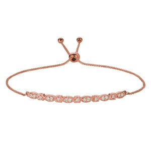 Bolo Marquise and Dot Diamond Bracelet 14k Rose Gold 0.26ct - All