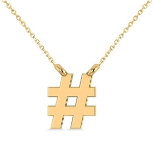 Hashtag Pendant Necklace 14K Yellow Gold - All