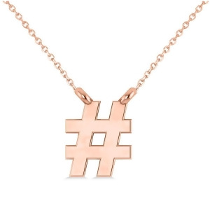 Hashtag Pendant Necklace 14K Rose Gold - All