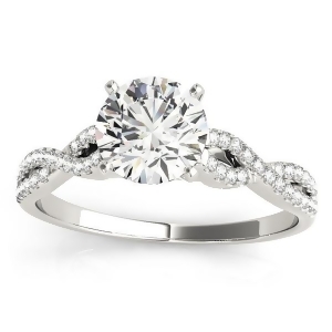 Diamond Twist Engagement Ring Setting 14k White Gold 0.22ct - All