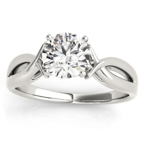 Solitaire Bypass Twisted Engagement Ring Setting 14k White Gold - All