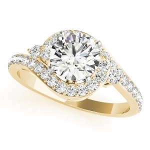 Halo Swirl Diamond Accented Engagement Ring 14k Yellow Gold 1.00ct - All