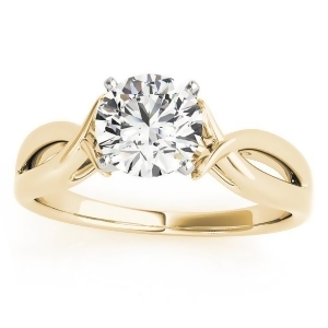 Solitaire Bypass Twisted Engagement Ring Setting 14k Yellow Gold - All