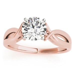 Solitaire Bypass Twisted Engagement Ring Setting 14k Rose Gold - All