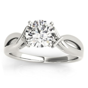 Solitaire Bypass Twisted Engagement Ring Setting 18k White Gold - All