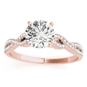 Diamond Accented Twisted Band Engagement Ring 14k Rose Gold 1.50ct - All