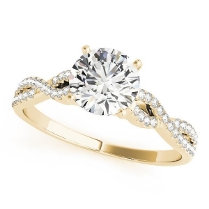 Diamond Accented Twisted Band Engagement Ring 18k Yellow Gold 1.50ct - All