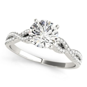Diamond Accented Twisted Band Engagement Ring Palladium 1.50ct - All