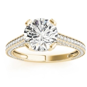 Diamond Accented Engagement Ring 18k Yellow Gold 0.87ct - All