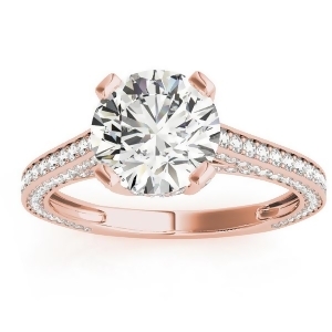 Diamond Accented Engagement Ring 18k Rose Gold 0.87ct - All