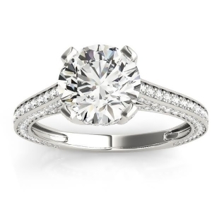 Diamond Accented Engagement Ring Platinum 0.87ct - All