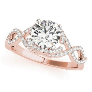 Diamond Twisted Infinity Engagement Ring 18k Rose Gold 1.22ct - All