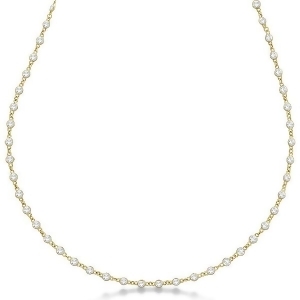 Diamond Station Eternity Necklace in 14k Yellow Gold 1.51ct - All