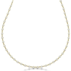 Diamond Station Eternity Necklace in 14k Yellow Gold 3.04ct - All