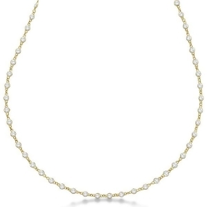 Diamond Station Eternity Necklace in 14k Yellow Gold 10.00ct - All