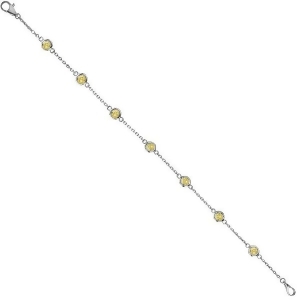 Fancy Yellow Diamond Station Bracelet Beze-Set 14K White Gold 0.37ct - All