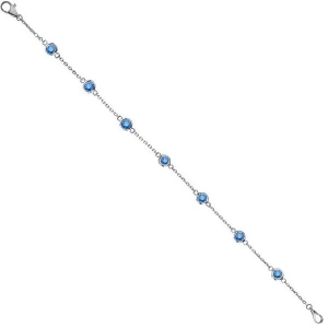 Fancy Blue Diamond Station Bracelet Beze-Sett 14K White Gold 0.25ct - All