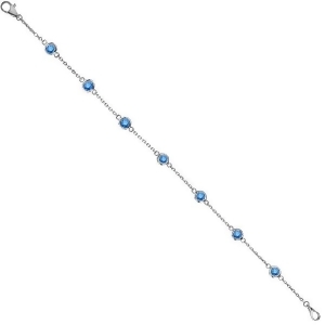 Fancy Blue Diamond Station Bracelet Beze-Sett 14K White Gold 1.00ct - All
