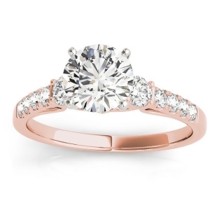 Diamond Three Stone Engagement Ring 14k Rose Gold 0.43ct - All