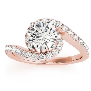Diamond Twisted Swirl Engagement Ring Setting 18k Rose Gold 0.36ct - All