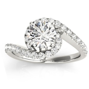Diamond Twisted Swirl Engagement Ring Setting Palladium 0.36ct - All