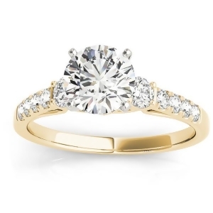 Diamond Three Stone Engagement Ring 18k Yellow Gold 0.43ct - All