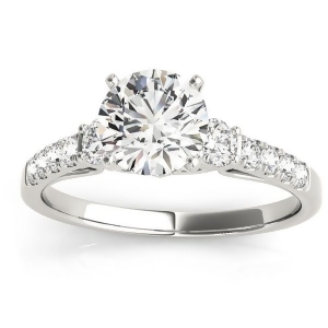 Diamond Three Stone Engagement Ring Setting Palladium 0.43ct - All