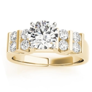 Diamond Chanel Set Antique Engagement Ring 18k Yellow Gold 0.48ct - All