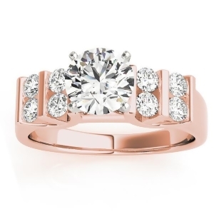 Diamond Chanel Set Antique Engagement Ring 18k Rose Gold 0.48ct - All