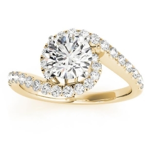 Diamond Twisted Swirl Engagement Ring Setting 14k Yellow Gold 0.36ct - All