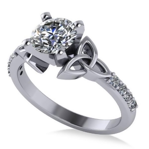Round Diamond Celtic Knot Engagement Ring Palladium 1.00ct - All