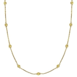 Fancy Yellow Canary Diamond Station Necklace 14k Gold 2.00ct - All