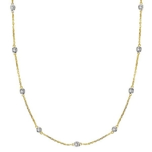 Diamond Station Necklace Bezel-Set in 14k Two Tone Gold 1.50 ctw - All