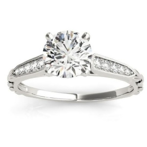 Diamond Accented Engagement Ring Setting 14K White Gold 0.16ct - All