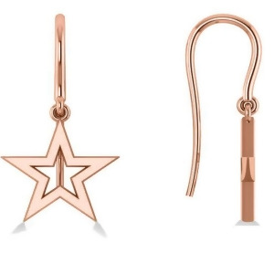 Dangle Star Earrings 14k Rose Gold - All