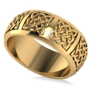 Celtic Wedding Ring Band 14k Yellow Gold - All