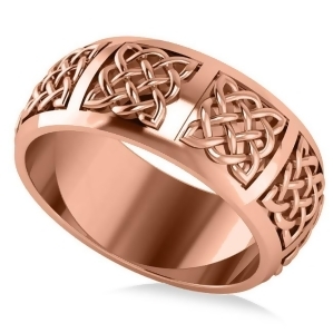 Celtic Wedding Ring Band 14k Rose Gold - All