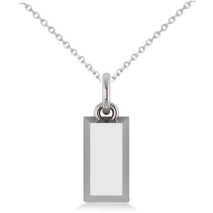 Gold Bar Pendant Necklace 14k White Gold - All
