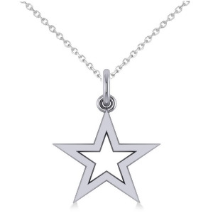 Star Shaped Pendant Necklace 14k White Gold - All